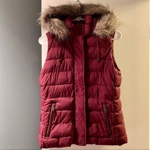 Puffy Vest with Faux Fur